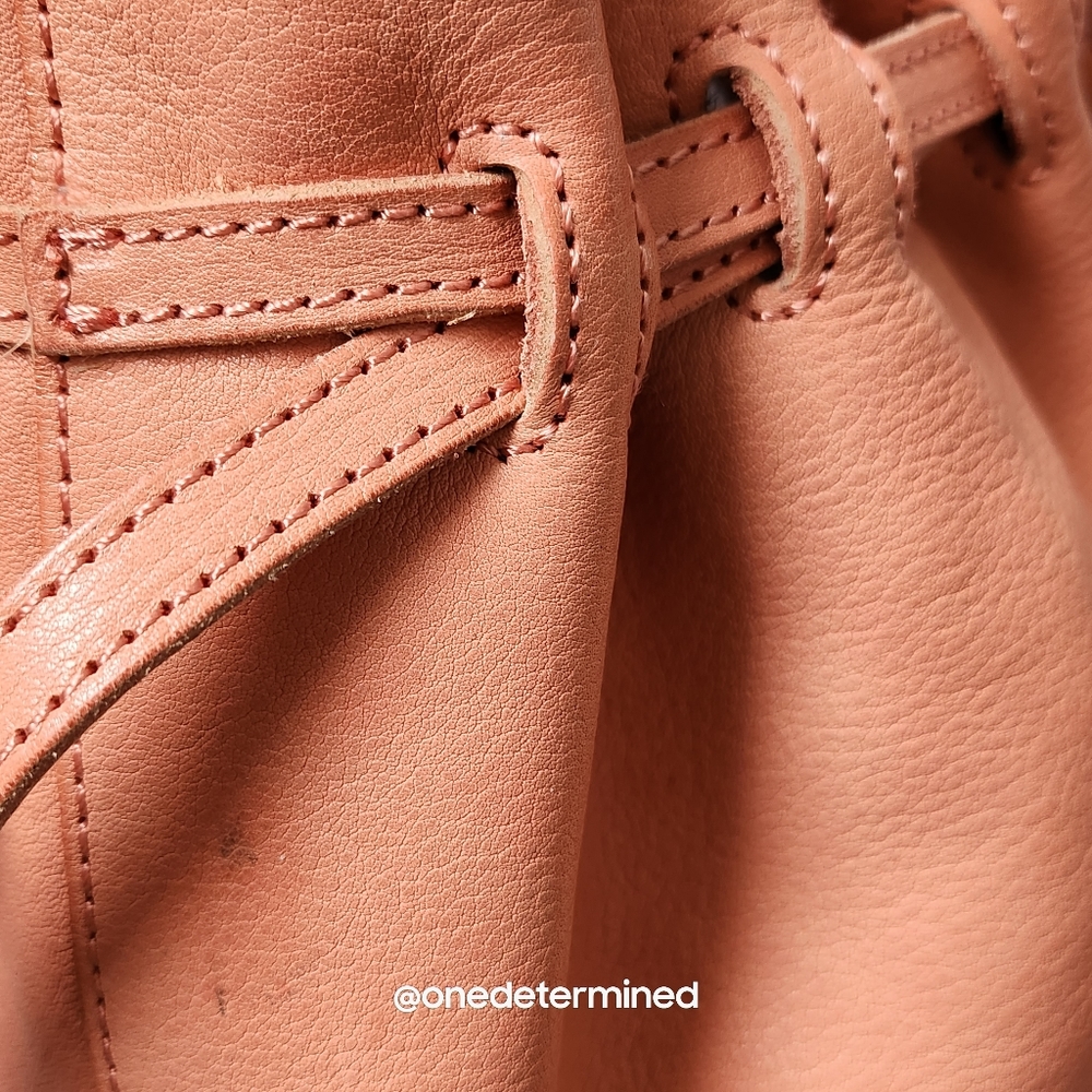 Pink Leather Drawstring Crossbody - Picture 6 of 17